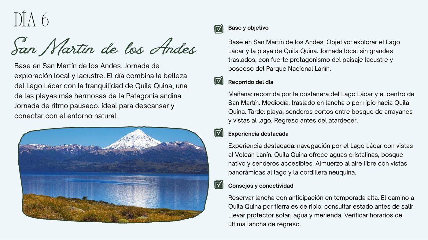 Vista previa del itinerario: Un día real: San Martín de los Andes