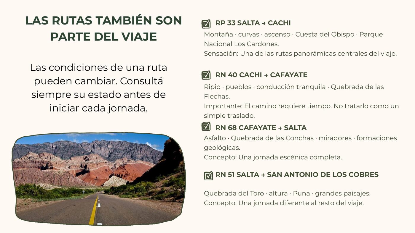 Vista previa del itinerario: Las rutas también son parte del viaje