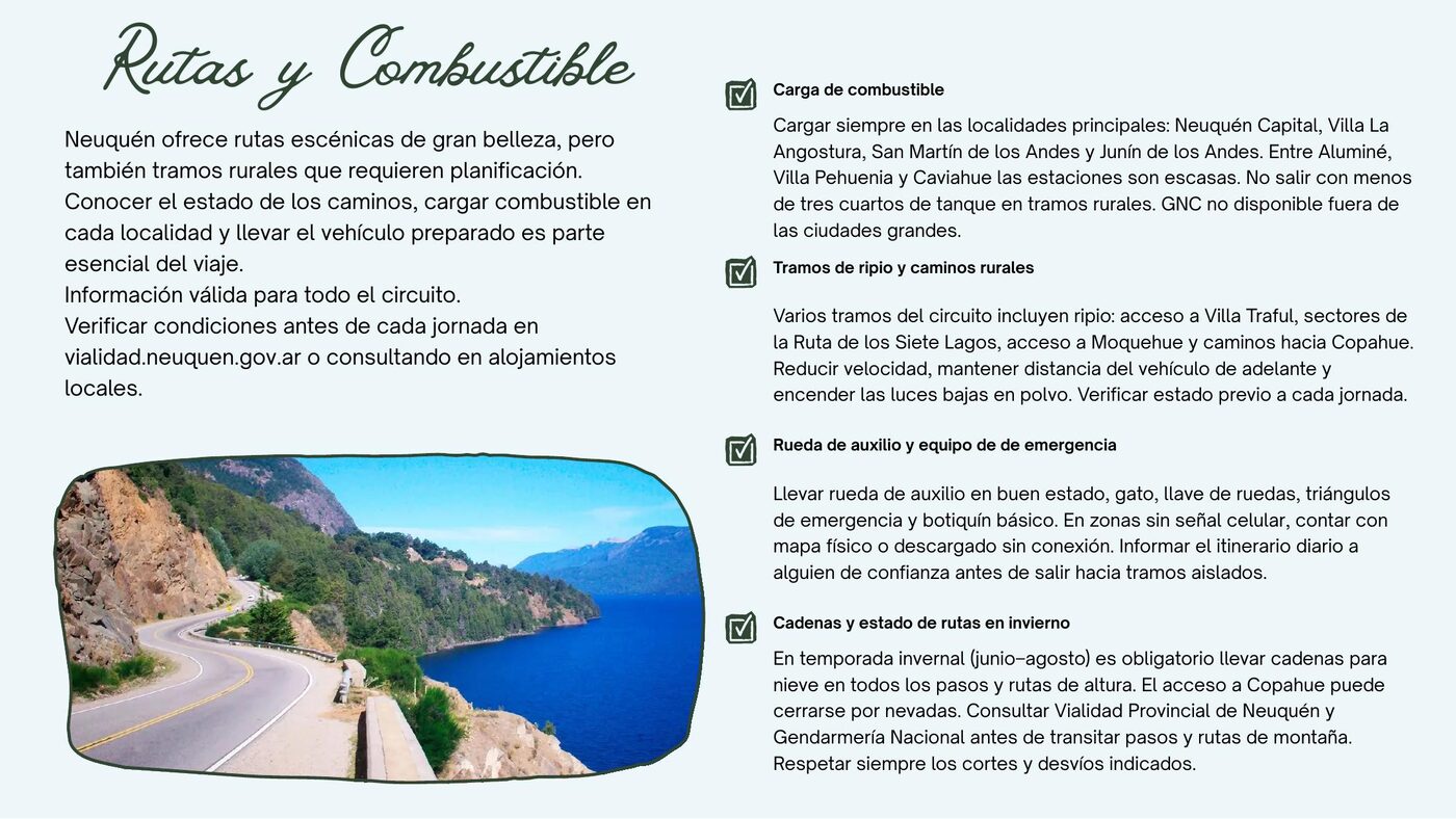 Vista previa del itinerario: Rutas, combustible y conectividad