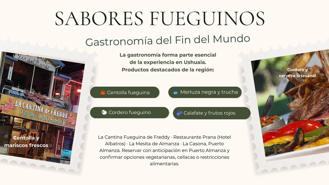 Vista previa del itinerario: Sabores fueguinos