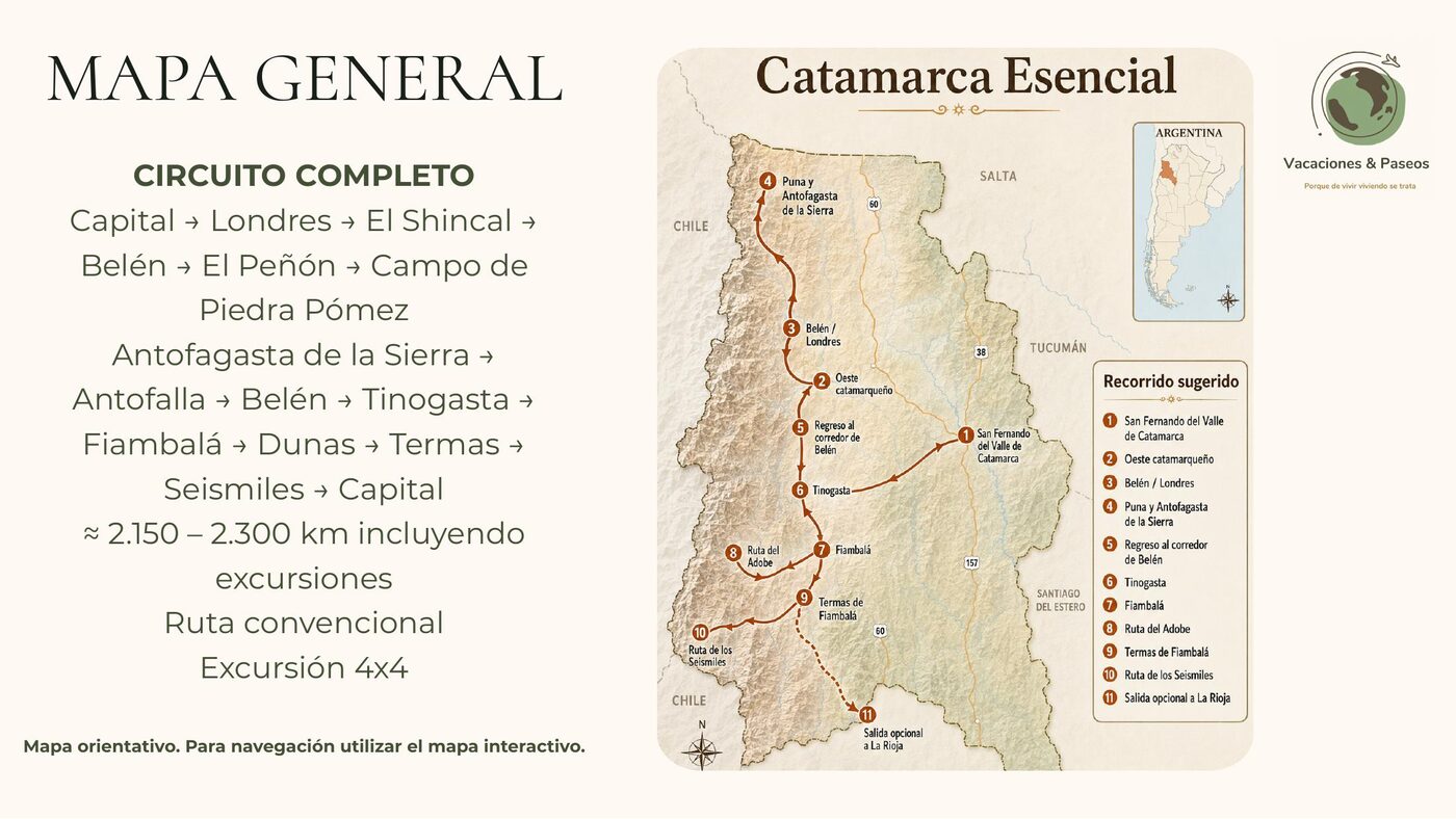 Vista previa del itinerario: Mapa general del circuito completo